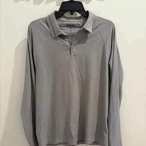 Rhone Grey Men's Long Sleeve Polo